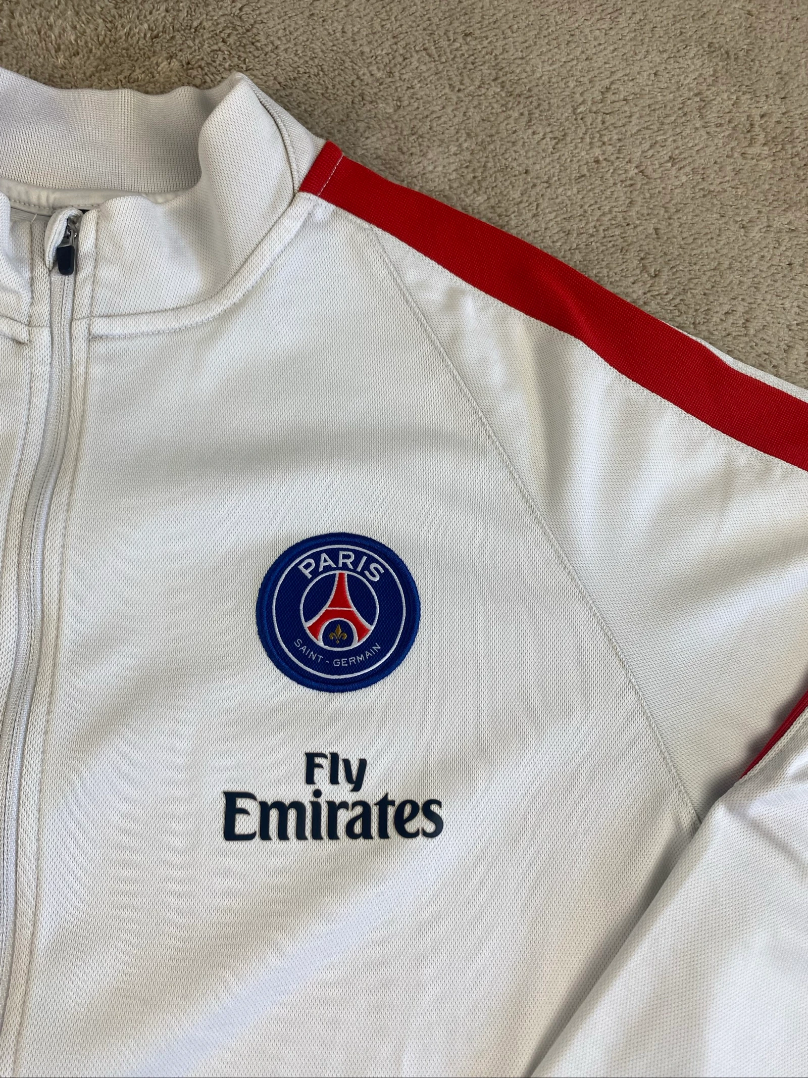 Nike PSG Jaqueta Esportiva Dri-FIT Branca Vermelha Tamanho XL Juvenil – photo 8